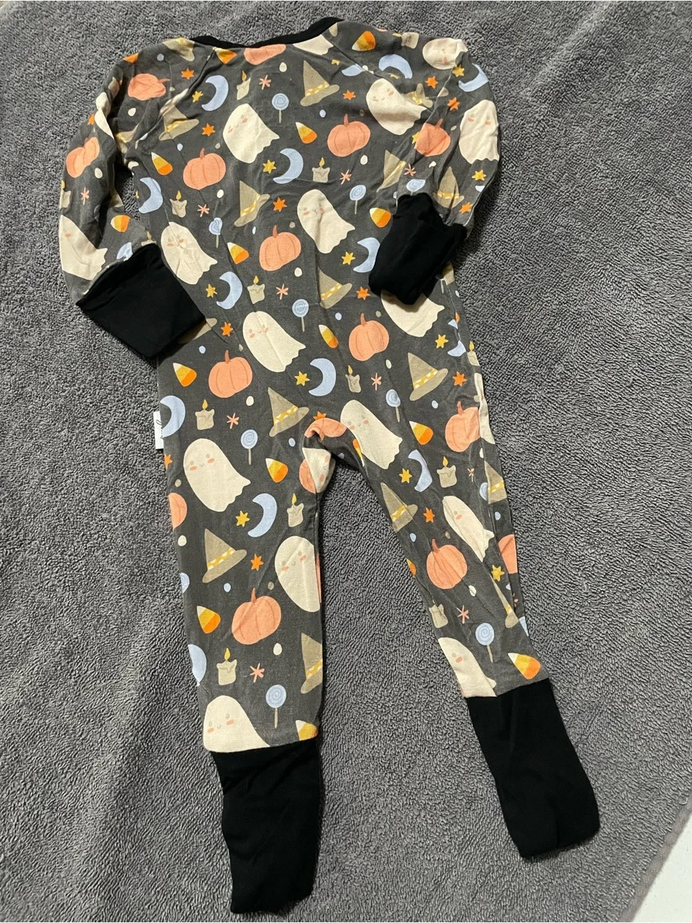 Joan’s Shoppe Baby Halloween Ghost & Pumpkin Zip One-Piece